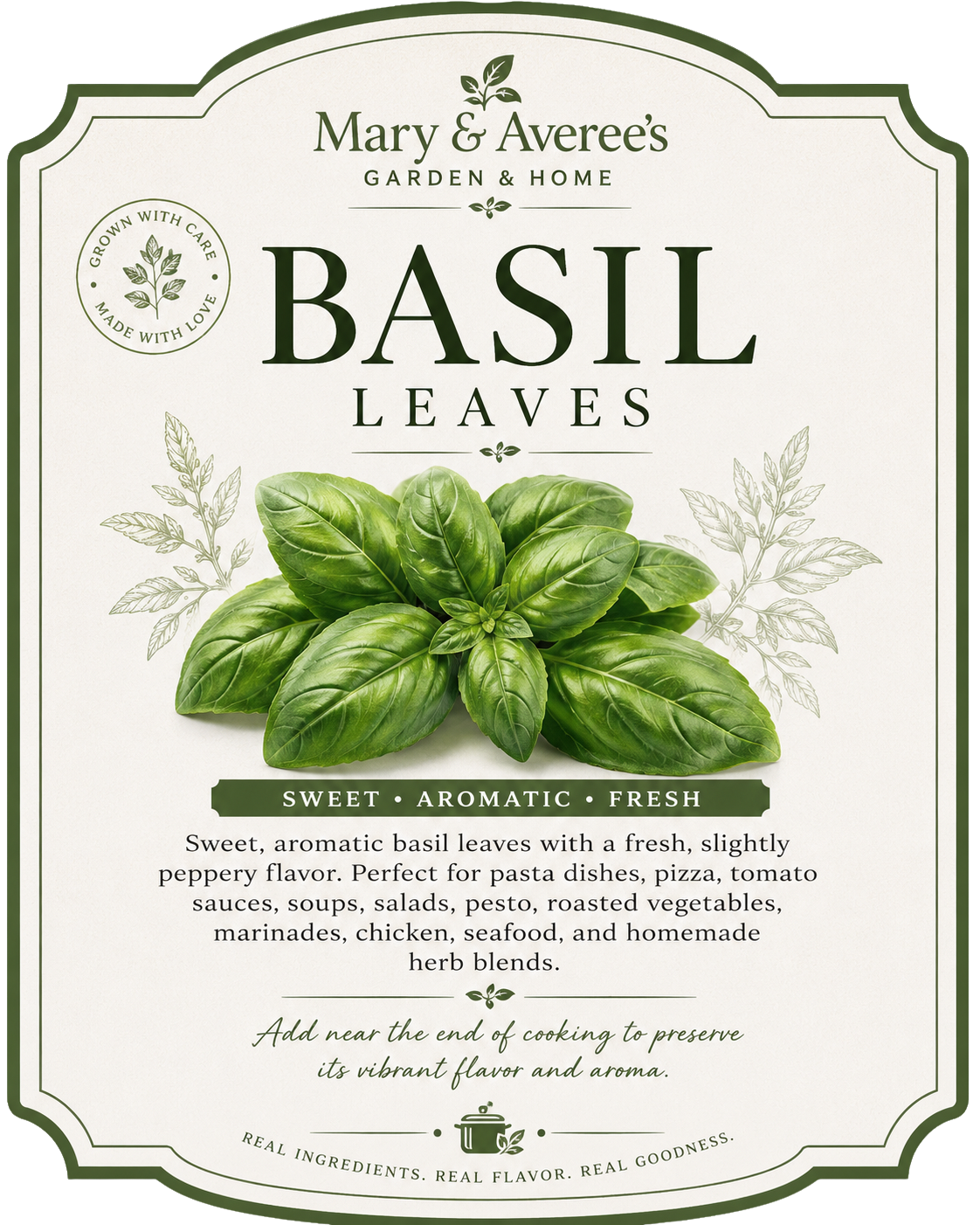 Homemade Basil Leaves