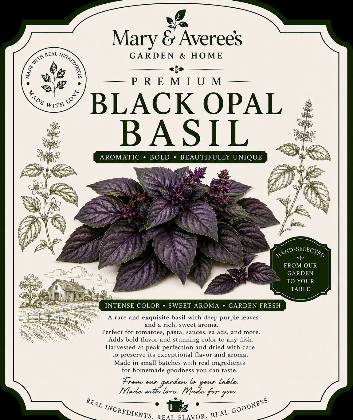 Homemade Ground Black Opal Basil