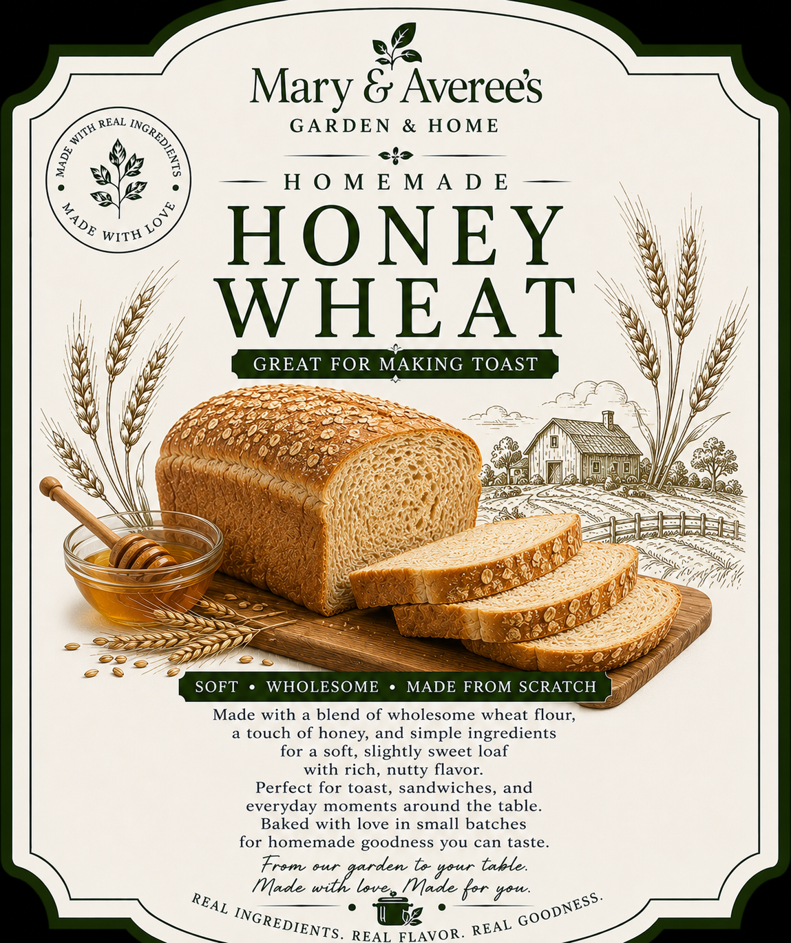 Honey Wheat Bread, Toast Cut