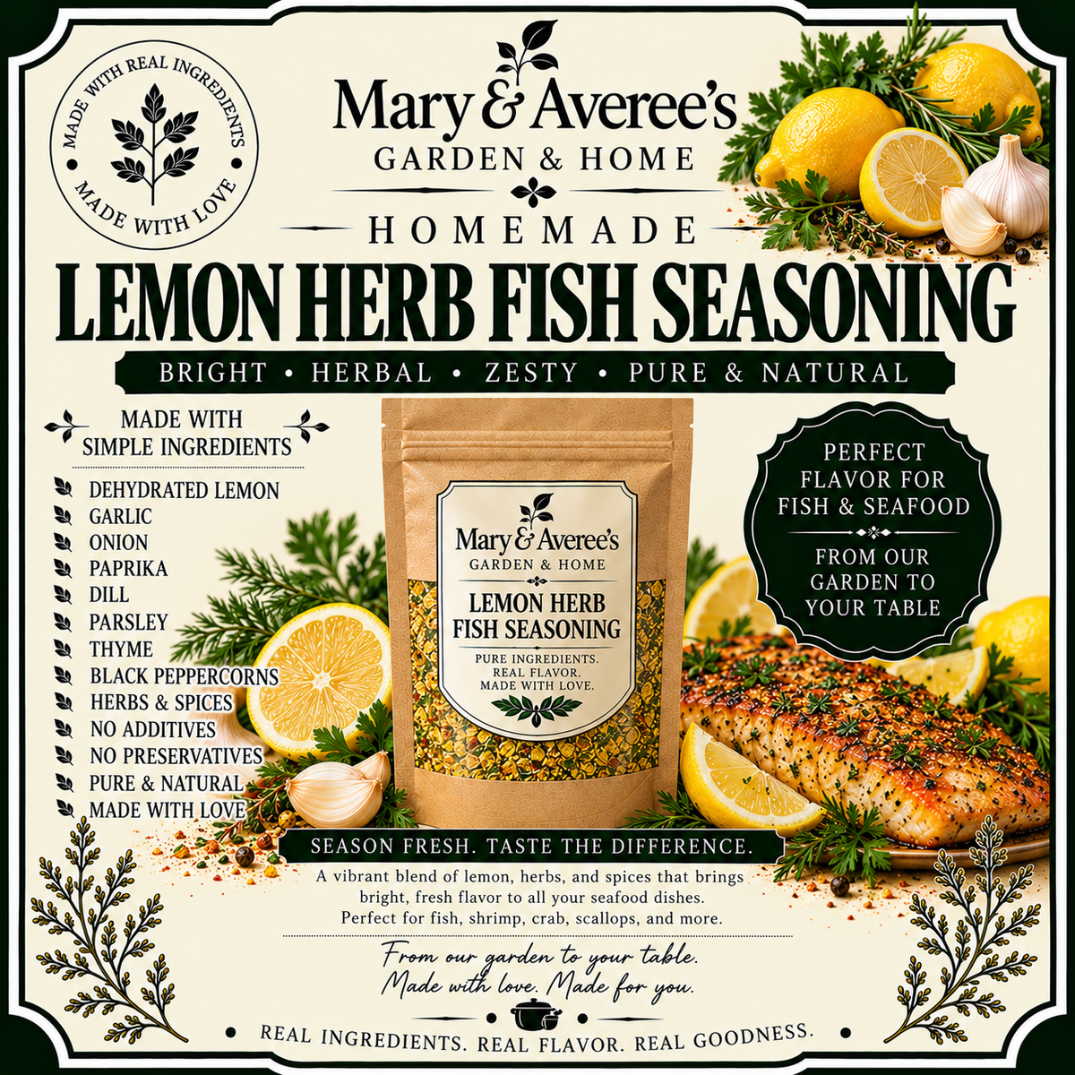 Homemade Lemon Herb Fish Seasoning